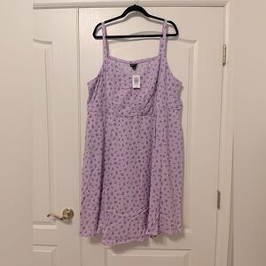 NWT Torrid Sz 4x Mini Wash Challis Shirred Skater Dress